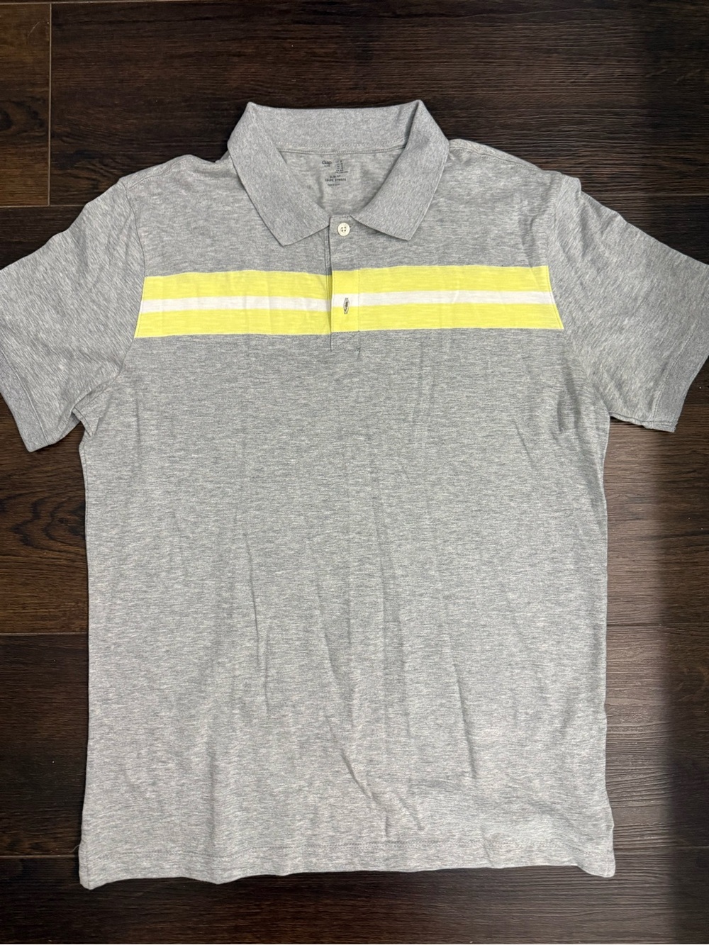 GAP Men’s Polo Gray with Yellow XL